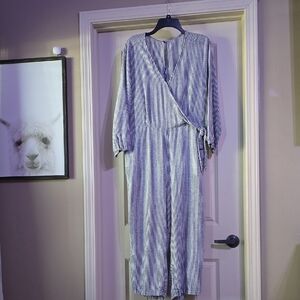 Striped Blue and White Jumpsuit